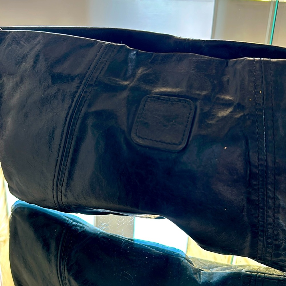 Vintage EXCEL 70’s black leather clutch handbag